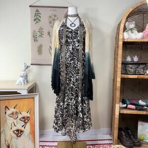 90s Y2k Beaded Asymmetric Dress Fairy Grunge Forest Whimsy Whimsigoth Romantic L